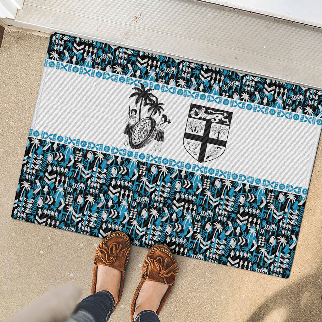 Fiji Bati Rubber Doormat Bati Island Warrior Geometry LT9 - Polynesian Pride