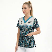 Fiji Bati Scrub Top Bati Island Warrior Geometry LT9 - Polynesian Pride
