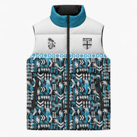 Fiji Bati Sleeveless Puffer Jacket Bati Island Warrior Geometry LT9 Unisex Blue - Polynesian Pride