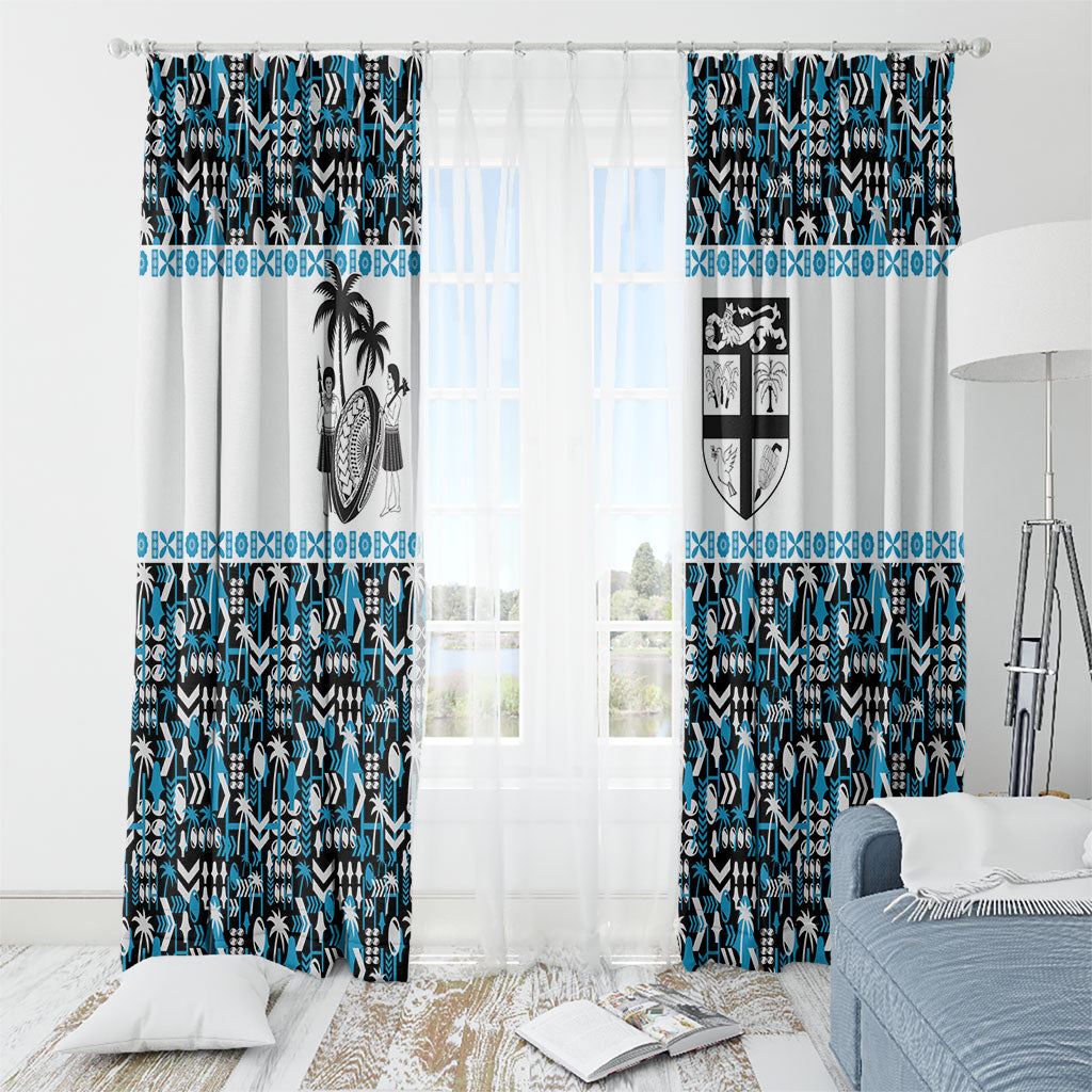 Fiji Bati Window Curtain Bati Island Warrior Geometry LT9 - Polynesian Pride