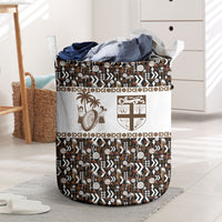 Fiji Bati Laundry Basket Masi-inspired Tapa Pattern LT9 Brown - Polynesian Pride