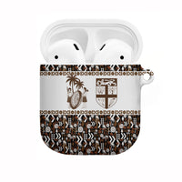 Fiji Bati AirPods Case Masi-inspired Tapa Pattern LT9 Brown - Polynesian Pride