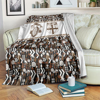 Fiji Bati Blanket Masi-inspired Tapa Pattern LT9 Brown - Polynesian Pride