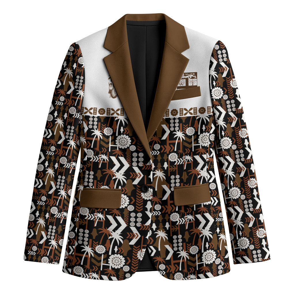 Fiji Bati Blazer Masi-inspired Tapa Pattern