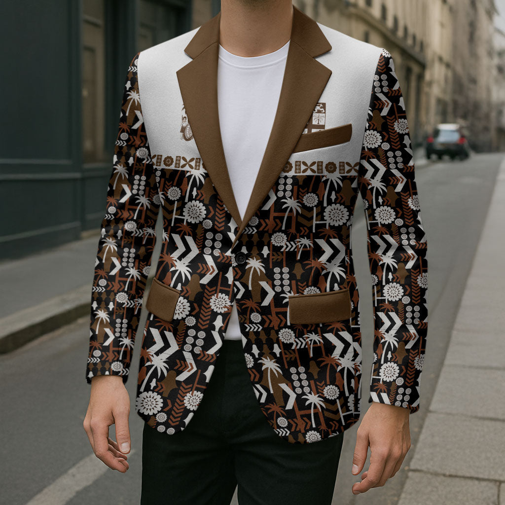 Fiji Bati Blazer Masi-inspired Tapa Pattern