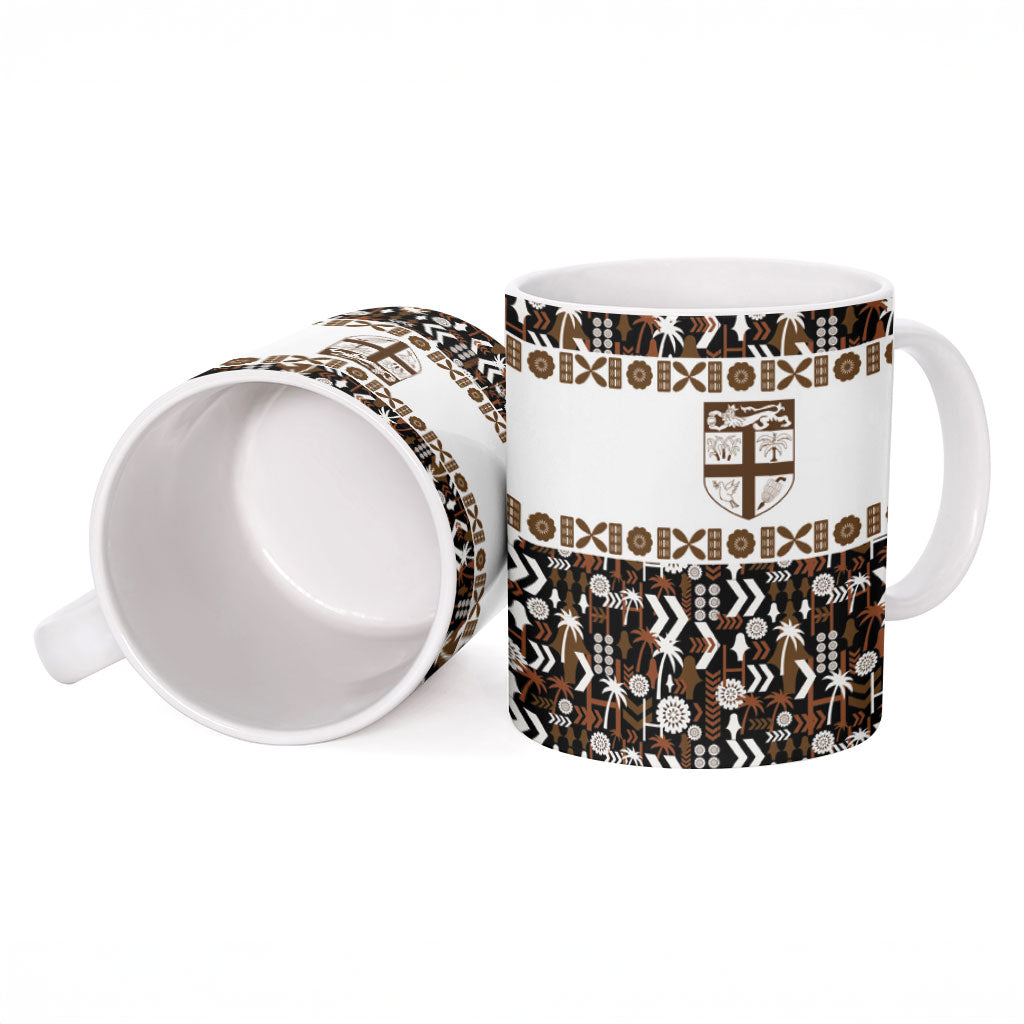 Fiji Bati Ceramic Mug Masi-inspired Tapa Pattern LT9 - Polynesian Pride