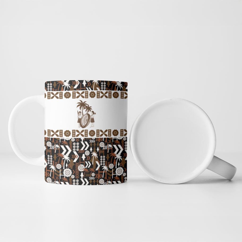 Fiji Bati Ceramic Mug Masi-inspired Tapa Pattern LT9 - Polynesian Pride