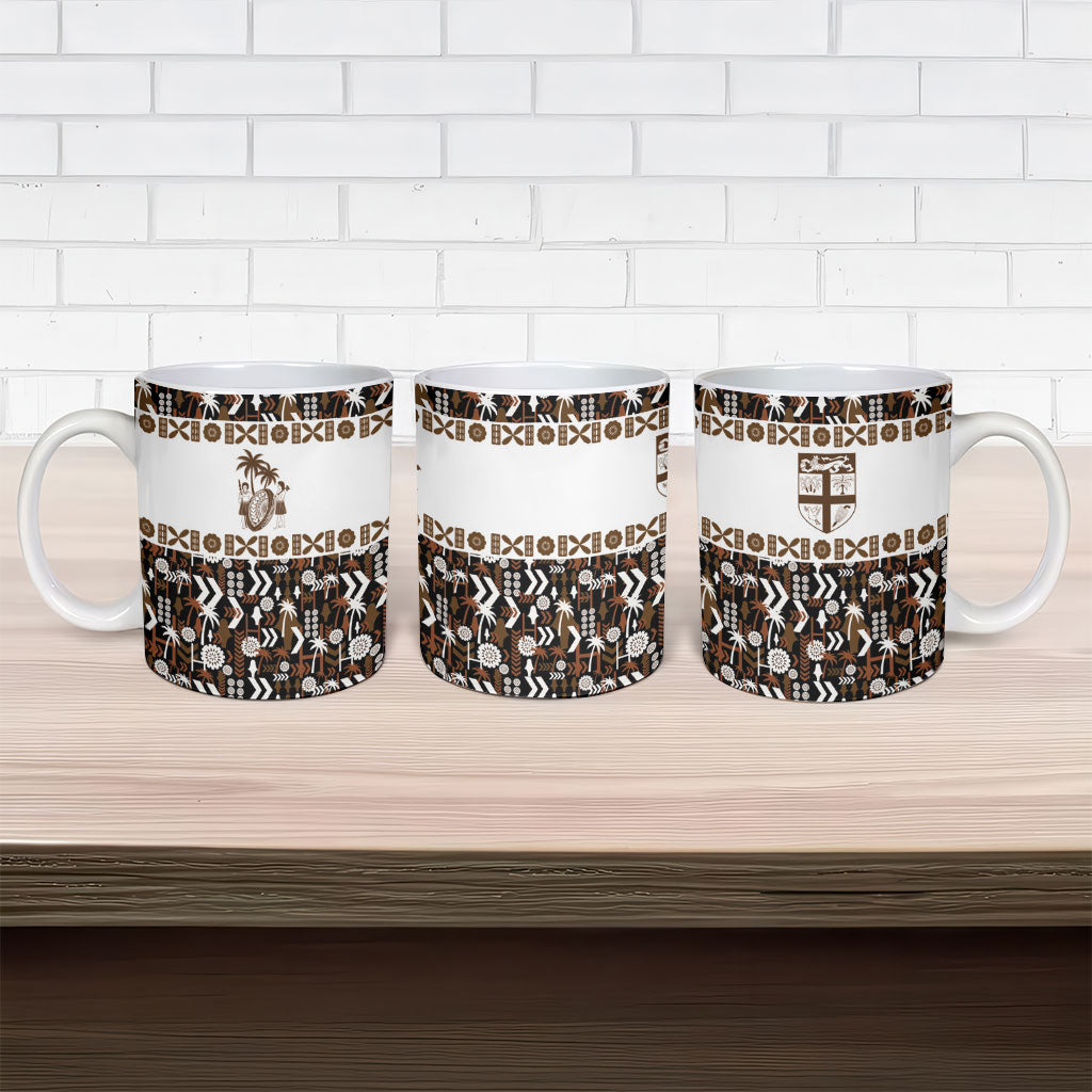 Fiji Bati Ceramic Mug Masi-inspired Tapa Pattern LT9 - Polynesian Pride