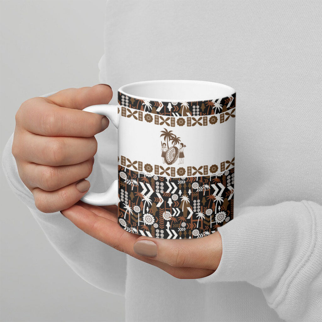 Fiji Bati Ceramic Mug Masi-inspired Tapa Pattern LT9 - Polynesian Pride