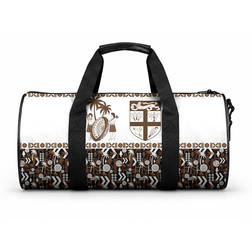 Fiji Bati Duffle Bag Masi-inspired Tapa Pattern LT9 One size Brown - Polynesian Pride