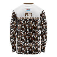 Fiji Bati Long Sleeve Shirt Masi-inspired Tapa Pattern LT9 - Polynesian Pride