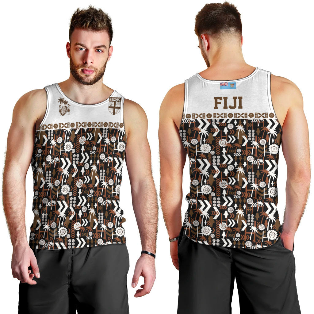 Fiji Bati Men Tank Top Masi-inspired Tapa Pattern LT9 - Polynesian Pride