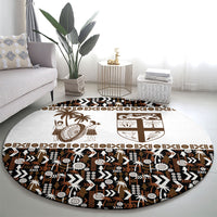 Fiji Bati Round Carpet Masi-inspired Tapa Pattern LT9 - Polynesian Pride