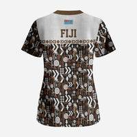 Fiji Bati Scrub Top Masi-inspired Tapa Pattern LT9 - Polynesian Pride