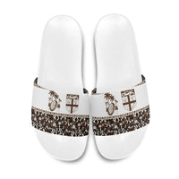 Fiji Bati Slide Sandals Masi-inspired Tapa Pattern LT9 Brown - Polynesian Pride
