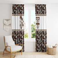 Fiji Bati Window Curtain Masi-inspired Tapa Pattern LT9 - Polynesian Pride