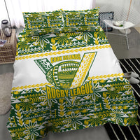 Cook Islands Island Floral Bedding Set Green Traditional Kuki's Geometric Pattern LT9 - Polynesian Pride