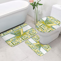 Cook Islands Island Floral Bathroom Set White Traditional Kuki's Geometric Pattern LT9 - Polynesian Pride