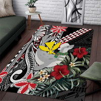 Hawaii Monk Seal Santa Area Rug Hibiscus Kakau Pattern Mele Kalikimaka