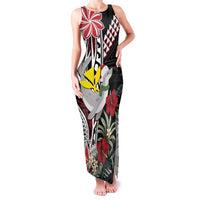 Hawaii Monk Seal Santa Family Matching Tank Maxi Dress and Hawaiian Shirt Hibiscus Kakau Pattern Mele Kalikimaka