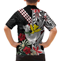 Hawaii Monk Seal Santa Kid Hawaiian Shirt Hibiscus Kakau Pattern Mele Kalikimaka LT9 - Polynesian Pride