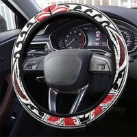 Hawaii Monk Seal Santa Steering Wheel Cover Hibiscus Kakau Pattern Mele Kalikimaka