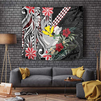 Hawaii Monk Seal Santa Tapestry Hibiscus Kakau Pattern Mele Kalikimaka LT9 Black - Polynesian Pride