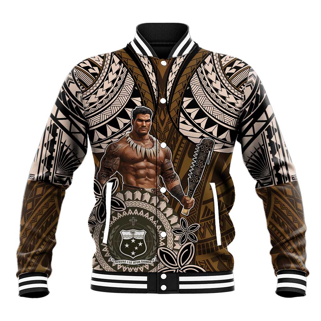 Samoa Warrior Baseball Jacket The Mighty Samoan Warrior Spirit LT9 Unisex Black - Polynesian Pride