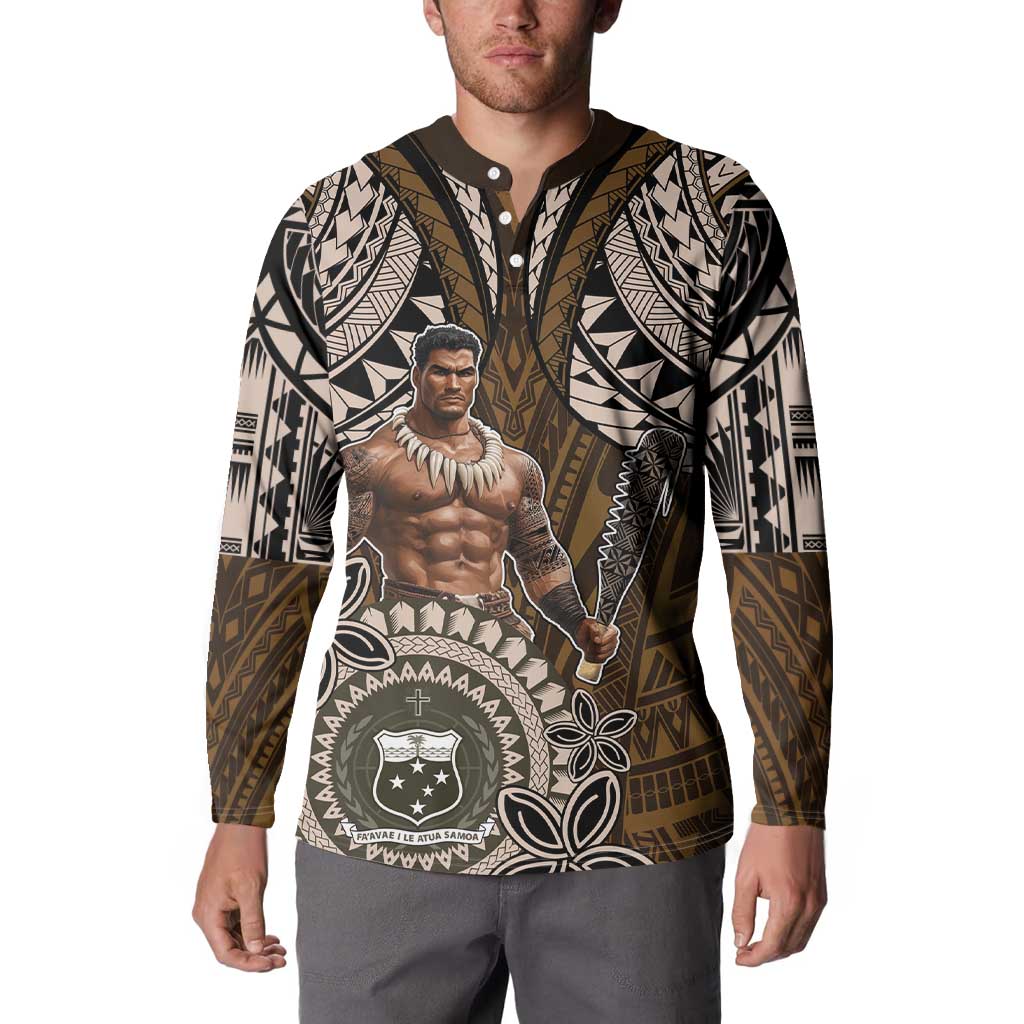 Samoa Warrior Button Sweatshirt The Mighty Samoan Warrior Spirit
