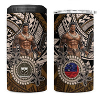 Samoa Warrior 4 in 1 Can Cooler Tumbler The Mighty Samoan Warrior Spirit