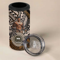 Samoa Warrior 4 in 1 Can Cooler Tumbler The Mighty Samoan Warrior Spirit
