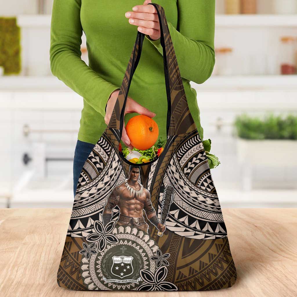Samoa Warrior Grocery Bag The Mighty Samoan Warrior Spirit