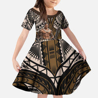 Samoa Warrior Kid Short Sleeve Dress The Mighty Samoan Warrior Spirit LT9 KID Black - Polynesian Pride