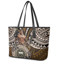 Samoa Warrior Leather Tote Bag The Mighty Samoan Warrior Spirit LT9 - Polynesian Pride
