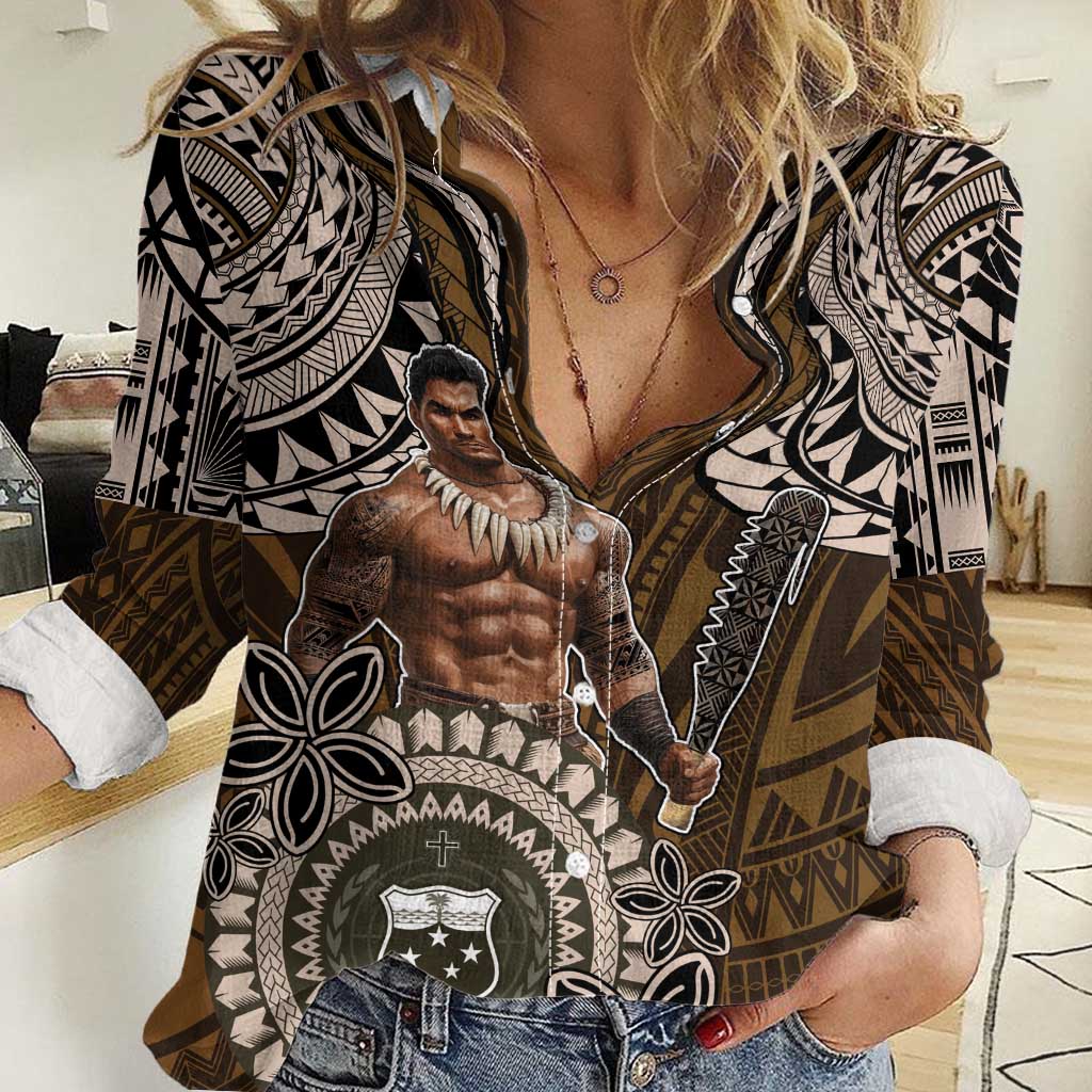 Samoa Warrior Women Casual Shirt The Mighty Samoan Warrior Spirit