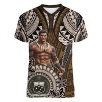 Samoa Warrior Women V-Neck T-Shirt The Mighty Samoan Warrior Spirit