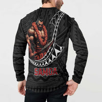 Samoan Pride Polynesian Tribal Warrior Button Sweatshirt 685 Samoa Mo Samoa