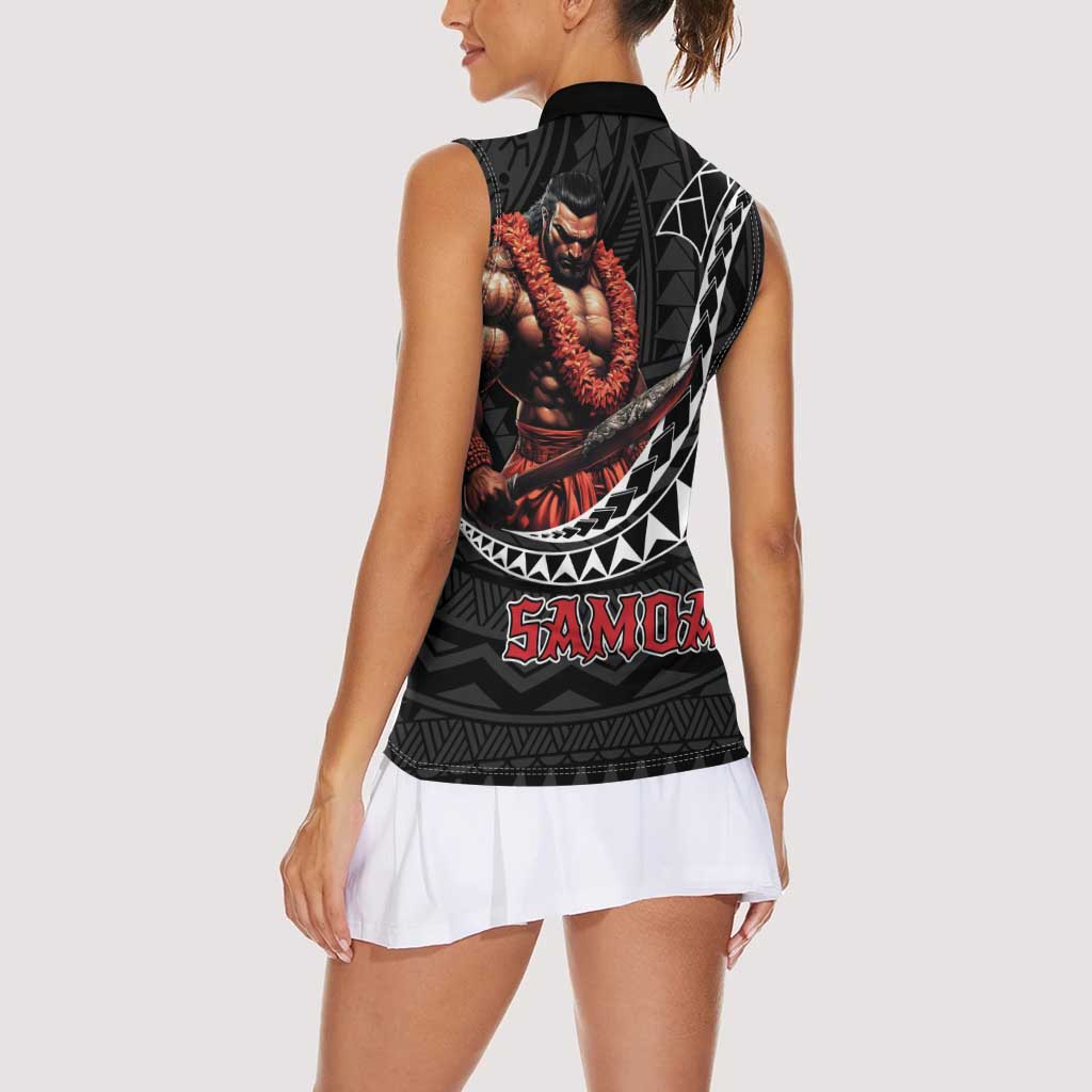 Samoan Pride Polynesian Tribal Warrior Women Sleeveless Polo Shirt 685 Samoa Mo Samoa