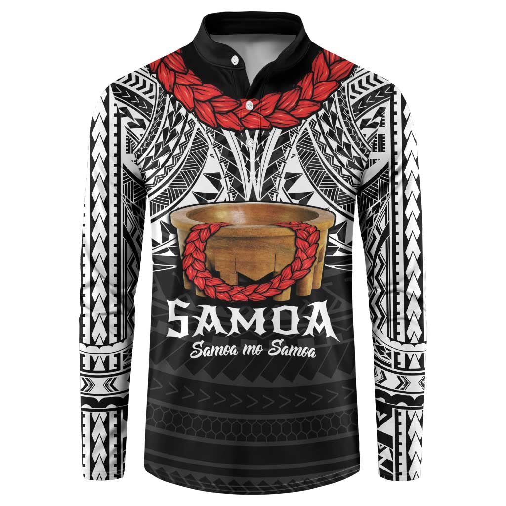 Samoan Tanoa Kava Bowl Ula Fala Button Sweatshirt Polynesian Tribal Vibe