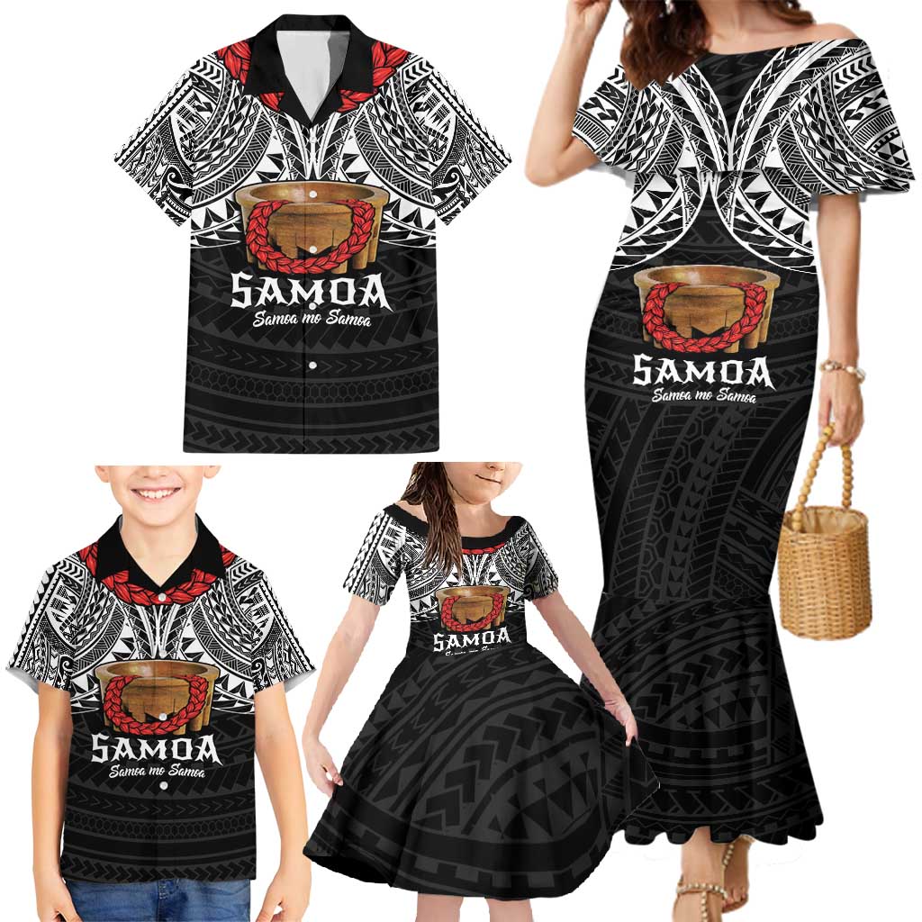 Samoan Tanoa Kava Bowl Ula Fala Family Matching Mermaid Dress and Hawaiian Shirt Polynesian Tribal Vibe