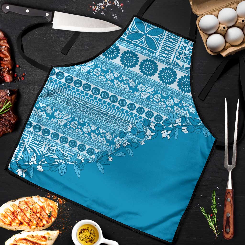 Fiji Marau na Kerisimasi Apron Aqua Tagimoucia Tapa Masi Tribal LT9 Aqua - Polynesian Pride