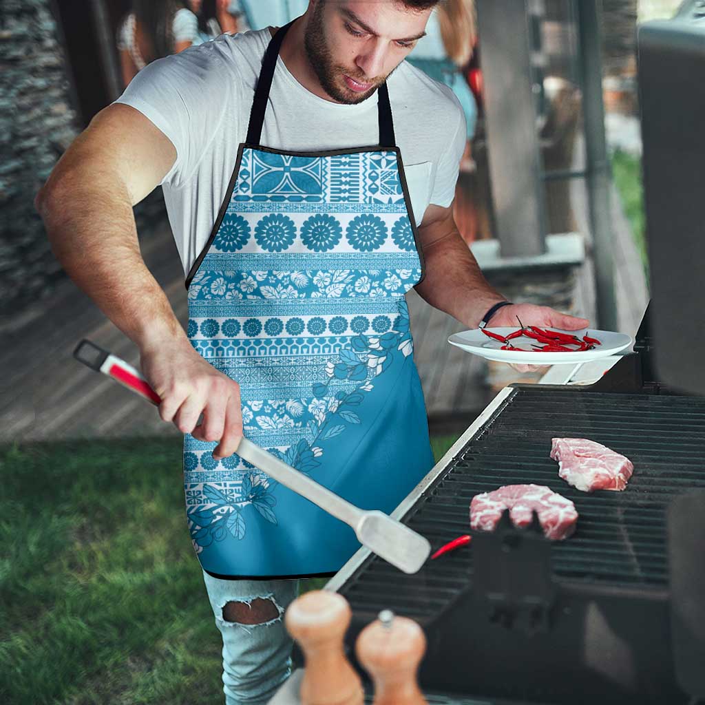 Fiji Marau na Kerisimasi Apron Aqua Tagimoucia Tapa Masi Tribal LT9 - Polynesian Pride