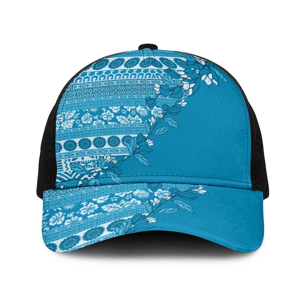 Fiji Marau na Kerisimasi Baseball Net Cap Aqua Tagimoucia Tapa Masi Tribal - Polynesian Pride