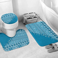 Fiji Marau na Kerisimasi Bathroom Set Aqua Tagimoucia Tapa Masi Tribal LT9 Mat Set Only (3 pcs) One Size Aqua - Polynesian Pride