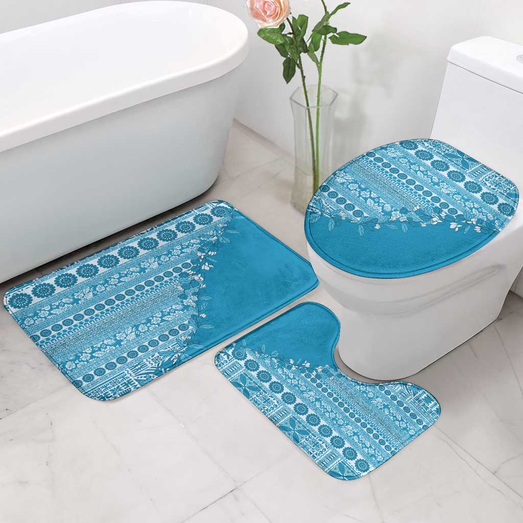 Fiji Marau na Kerisimasi Bathroom Set Aqua Tagimoucia Tapa Masi Tribal LT9 - Polynesian Pride