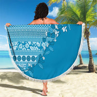 Fiji Marau na Kerisimasi Beach Blanket Aqua Tagimoucia Tapa Masi Tribal - Polynesian Pride