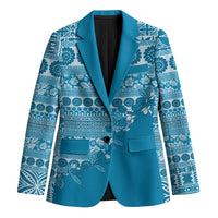 Fiji Marau na Kerisimasi Blazer Aqua Tagimoucia Tapa Masi Tribal LT9 Unisex Aqua - Polynesian Pride