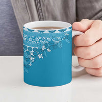 Fiji Marau na Kerisimasi Ceramic Mug Aqua Tagimoucia Tapa Masi Tribal LT9 - Polynesian Pride