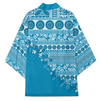 Fiji Marau na Kerisimasi Kimono Aqua Tagimoucia Tapa Masi Tribal LT9 - Polynesian Pride