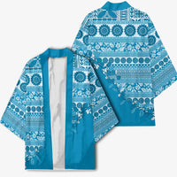 Fiji Marau na Kerisimasi Kimono Aqua Tagimoucia Tapa Masi Tribal LT9 - Polynesian Pride